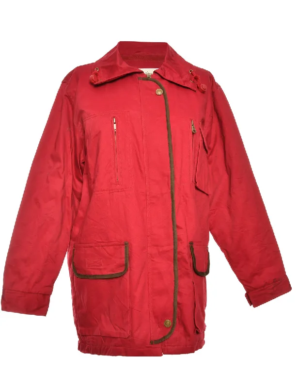 Zip-Front Red Classic Jacket - M