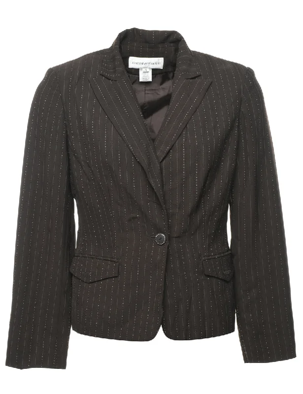 Brown Striped Blazer - M