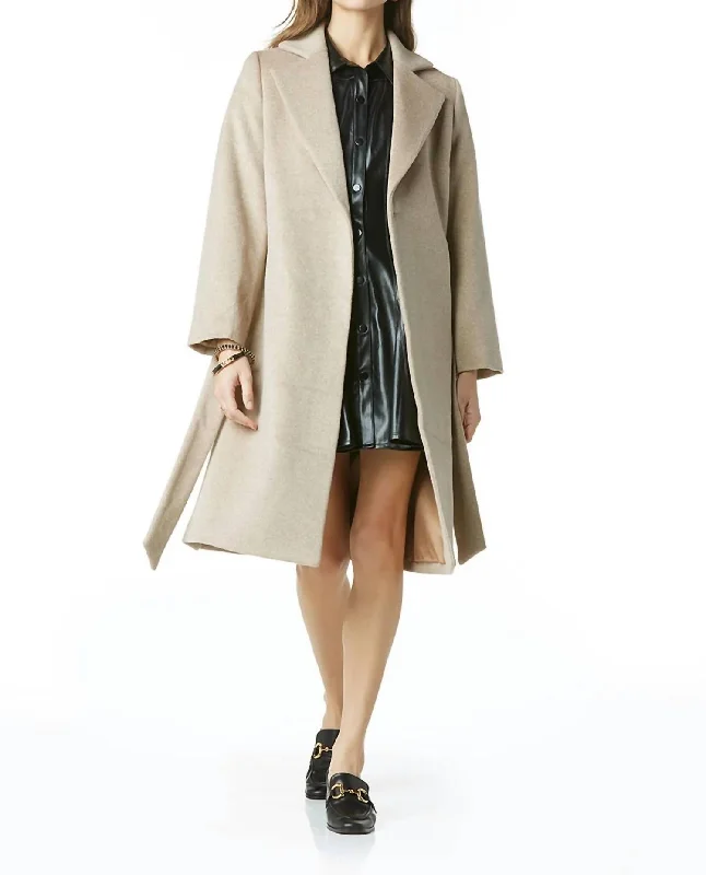 Chantria Coat In Heather Tan