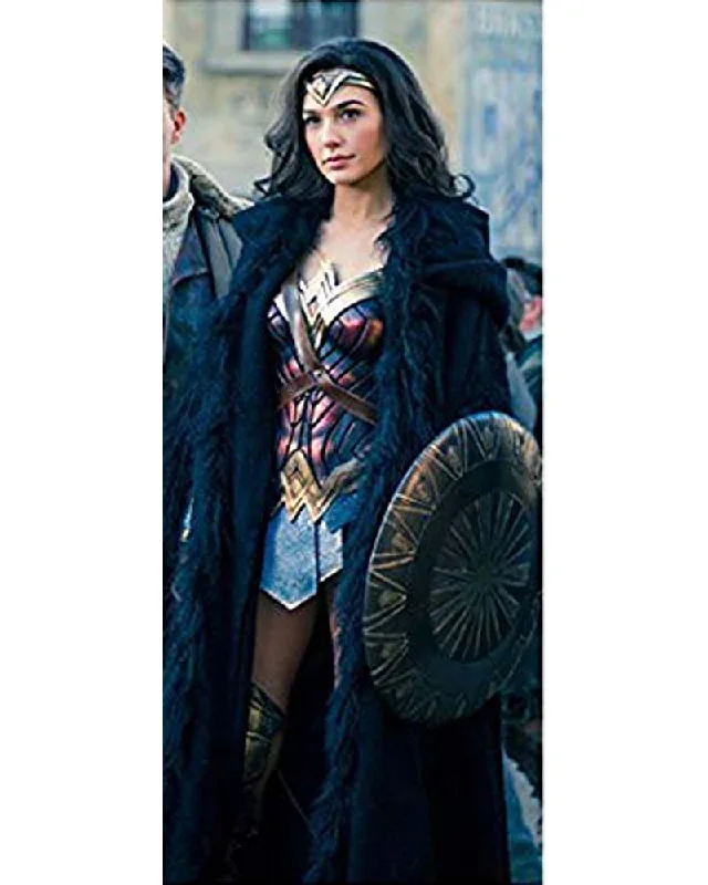 Wonder Woman Diana Prince Shearling Coat