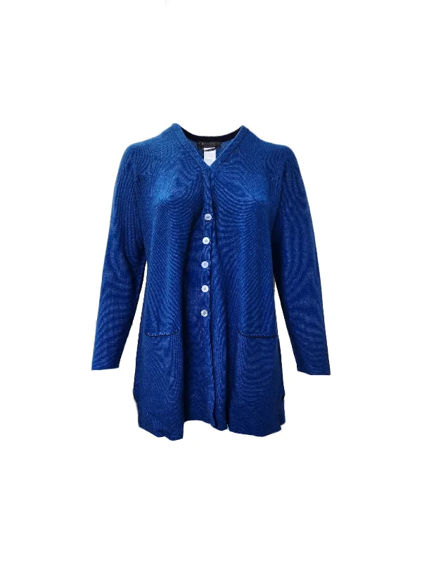 Marina Rinaldi Women's Blue Macao Knitted Cardigan Size XL NWT